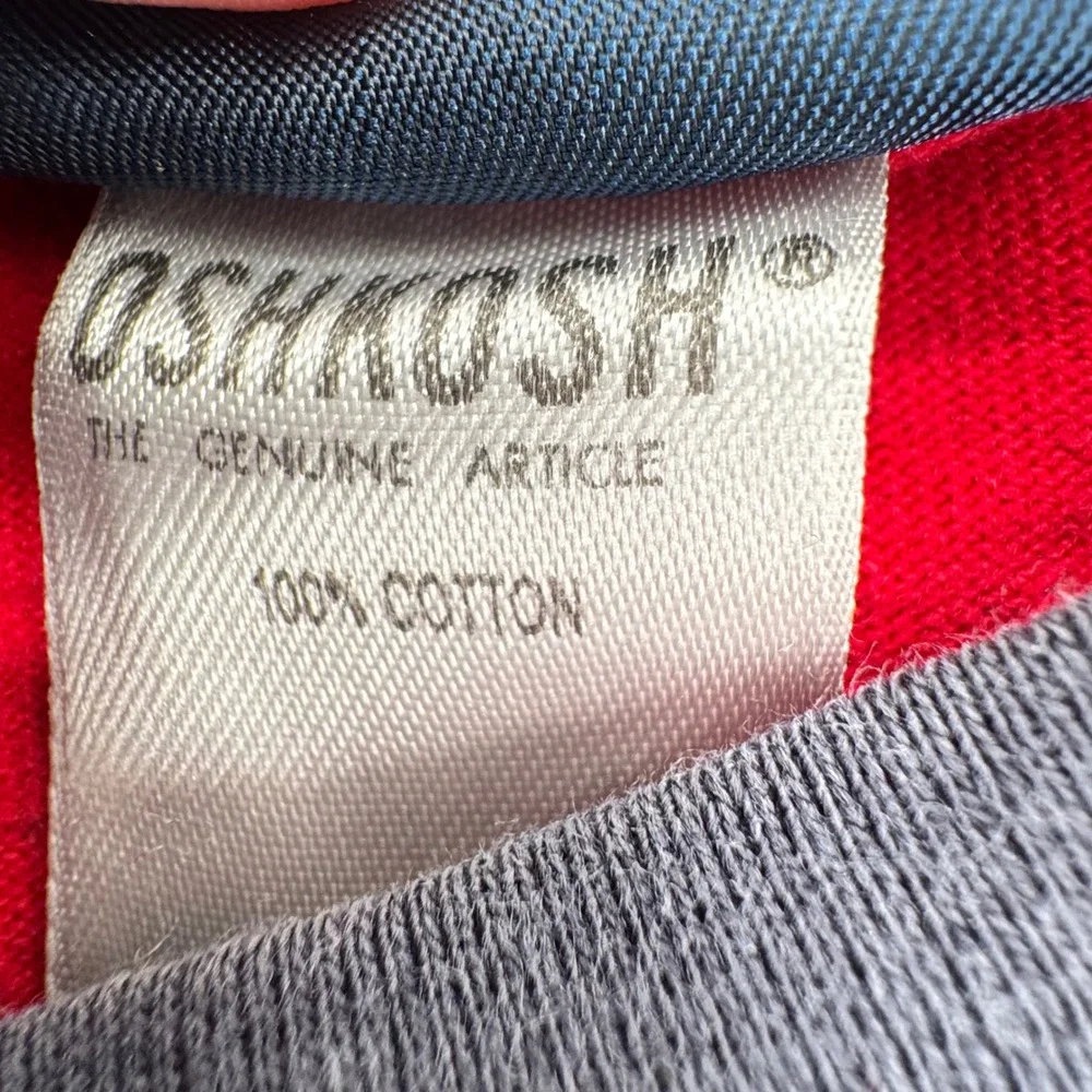 Vtg 90s OshKosh B'gosh Patriotic Baseball Graphic Tee Sz 4T Oshkosh Trusts Tide